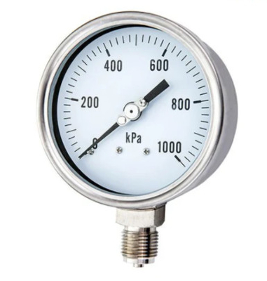 100mm 3.15"ステンレス鋼の液体の満たされた圧力計のグリセリンによって満たされる圧力計